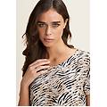 vestito midi in viscosa animalier con maniche corte black zebra animalier donna extra large