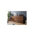 credenza in legno di quercia selvatica/ cerro 185x45x85 tabacco marrone oliato montreux #328