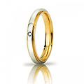 fede nuziale cassiopea slim con diamante 3mm oro giallo bianco brillanti promesse