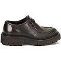 stringate chunky in pelle nera tacco 5 cm