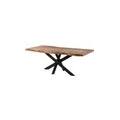 tavolo da pranzo in legno di sheesham sabbiato naturale / gambe mikado antracite matt 200x100x79