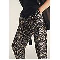 pantaloni regular fit in viscosa animalier con gamba dritta black zebra animalier donna extra large