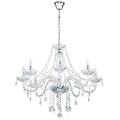 lampadario neoclassico basilano 1 nichel 8x e14 ø82cm