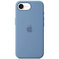 custodia in silicone per iphone 16e blu inverno in microfibra e silicone riciclato 6 1 pollici