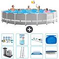- piscina fuori terra in giro 610x132 cm grigio include accessori coordinati a2354