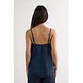top in tela di lino the pure linen donna blu taglia l