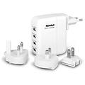HAMLET alimentatore parete 4 porte usb 20w con adattatori