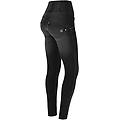 jeans push up wr. up vita alta in denim navetta ecologico con strappi jeans nero-cuciture in tono