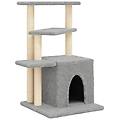 - albero per gatti con tiragraffi in sisal grigio chiaro 83 5 cm