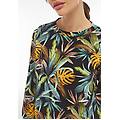 felpa donna girocollo in jersey stampato fantasia tropical black allover flower donna xxs