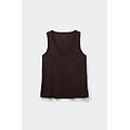 canotta in elevated cotton scollo a v donna marrone taglia m