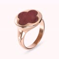 anello cocktail con quadrifoglio in pietra naturale 15mm