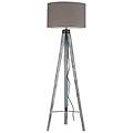 luce ambiente design lampada da terra gallery tortora con paralume in tessuto h 156 cm e27 max60w