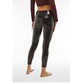pantaloni push up wr. up superskinny 7/8 vita alta in latex nero donna large