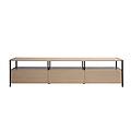 mobile tv in finitura legno chiaro quercia e metallo nero l180 cm maxence