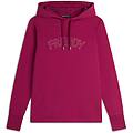 felpa donna con cappuccio stampa paislely e logo con borchie