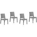 - sedia da giardino in rattan-grigio chiaro set di 4 pz fossano