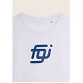 t-shirt unisex fgi con dettaglio tricolore sul retro bianco donna medium