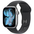 watch series 11 gps + cellular 42mm cassa alluminio grigio siderale con sport band nero m/l