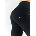 pantaloni push up wr. up 7/8 vita super alta e impunture nero donna small