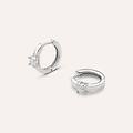 orecchini a cerchio silver elegance argento rodiato cubic zirconia collezione silver elegance
