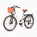 bicicletta elettrica c6 pro 26 bianca 250 w 36v 15 6ah 80 km