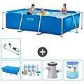 - piscina fuori terra rettangolo 300x200x75 cm blu include accessori coordinati a162