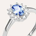 anello solitario kate jasmine oro bianco tanzanite diamante collezione jasmine misura 54 oro bianco