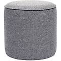 pouf rotondo in tessuto grigio chiaro d40 cm paul