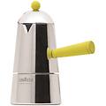 caffettiera 'carmencita pop' di ilsa in alluminio per induzione con manico e pomolo giallo in