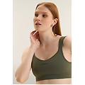 top sportivo seamless con scollo a cuore e supporto leggero agave green donna unica