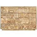 - mobile alfabeto 6 cassetti 120x35x79 cm in legno massello mango