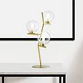 lampada da tavolo camely a 3 luci oro spazzolato/chiaro vetro