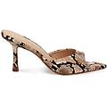 mules open toe donna marroni in pitone tacco 8 5 cm