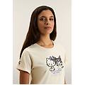 t-shirt hello kitty & kuromi con stampa frontale whitecup gray donna extra small