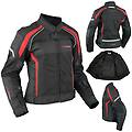 a-pro donna giacca moto tessuto impermeabile traspirante riflettente rosso xs