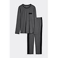 pigiama lungo in cotone superior uomo grigio scuro taglia s