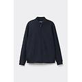 giacca bomber con zip tessuto effetto panno uomo blu taglia l