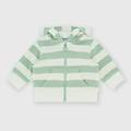 felpa aperta con cappuccio da neonato verde taglia 3m