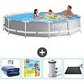 - piscina fuori terra in giro 366x366x76 cm grigio include accessori coordinati cb11
