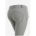 pantaloni push up wr. up superskinny a clessidra in cotone grigio mélange donna extra small