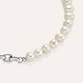 bracciale catena man code acciaio perla d'acqua dolce collezione man code bianco