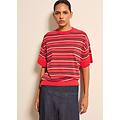 - maglia in crêpe a righe con lurex donna blu/rosso taglia xs