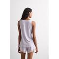 pigiama corto canotta in modal con pizzo donna viola taglia m