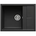 - lavello unico 125 granitek 65x50 cm 1 vasca con gocciolatoio colore nero 40