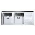 lavello 2 vasche (116x51cm) npx 621 neptune plus inox spazzolato 101 0068 377
