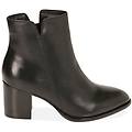 ankle boots neri in pelle tacco 6 5 cm