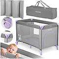 lettino turistico 125 x 65 x 78 cm rk-240 grigio-lavanda