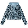 felpa cropped con zip e cappuccio animalier