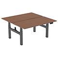 scrivania doppia ergonomica motorizzata 150x75 cm noce/nero